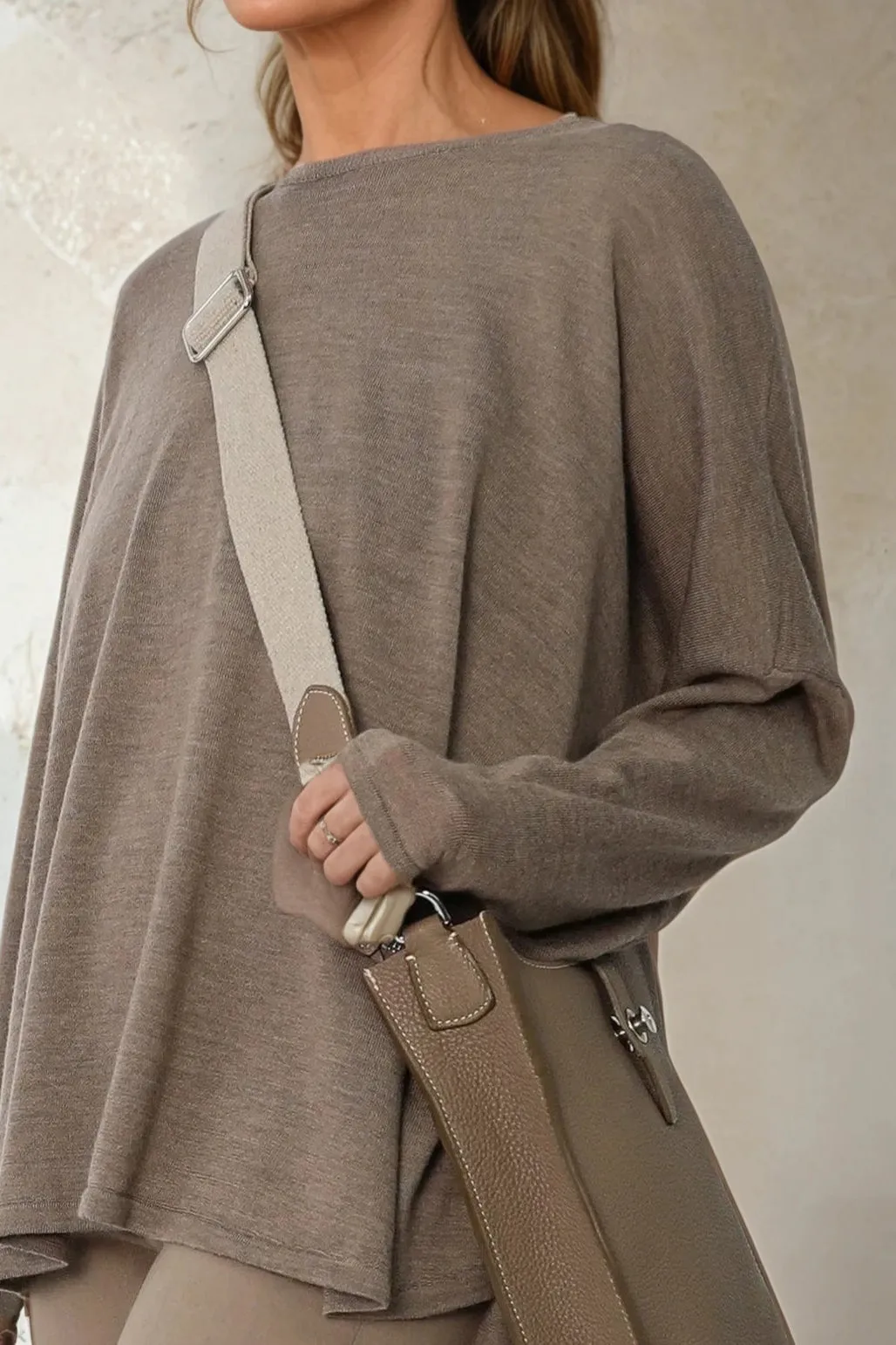 MATTEO OVERSIZED LONG SLEEVE CREW IN FINE ITALIAN MERINO