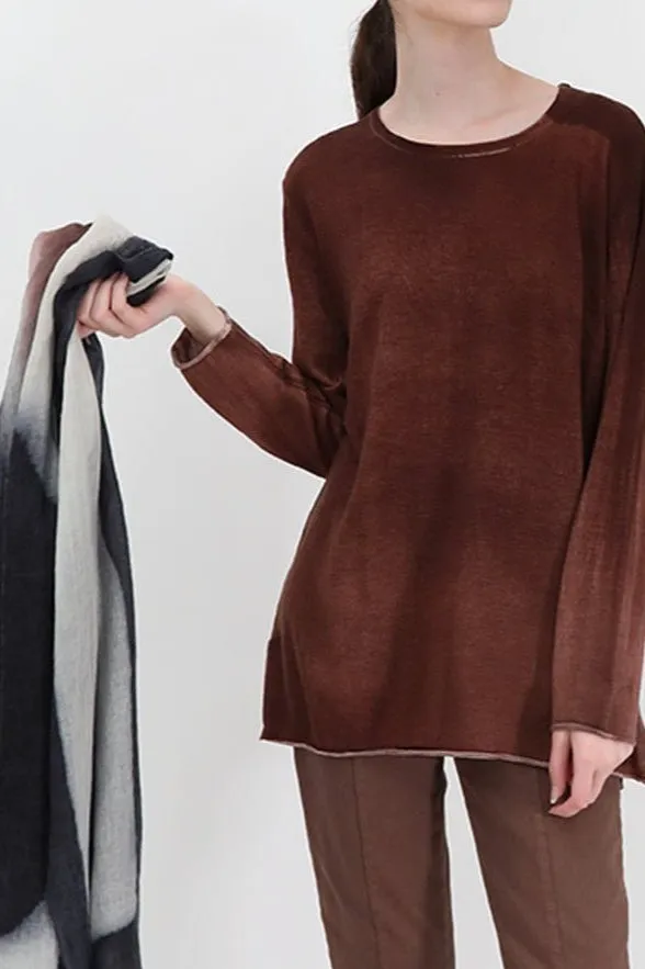 MATTIA RELAXED CREW IN HAND-DYED CASHMERE