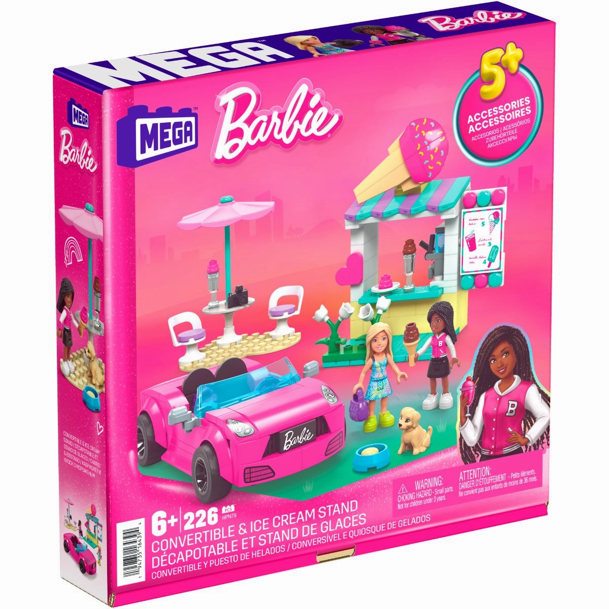MEGA Construx Barbie The Movie Convertible & Ice Cream Stand Building Set