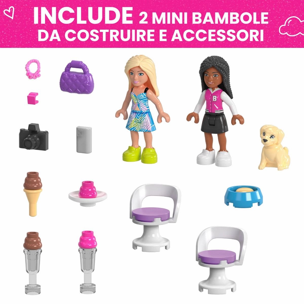 MEGA Construx Barbie The Movie Convertible & Ice Cream Stand Building Set