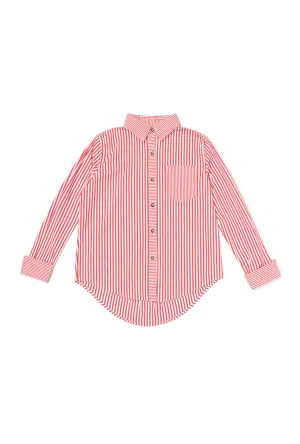 Mel Mixed Button Down Shirt - Red Stripe
