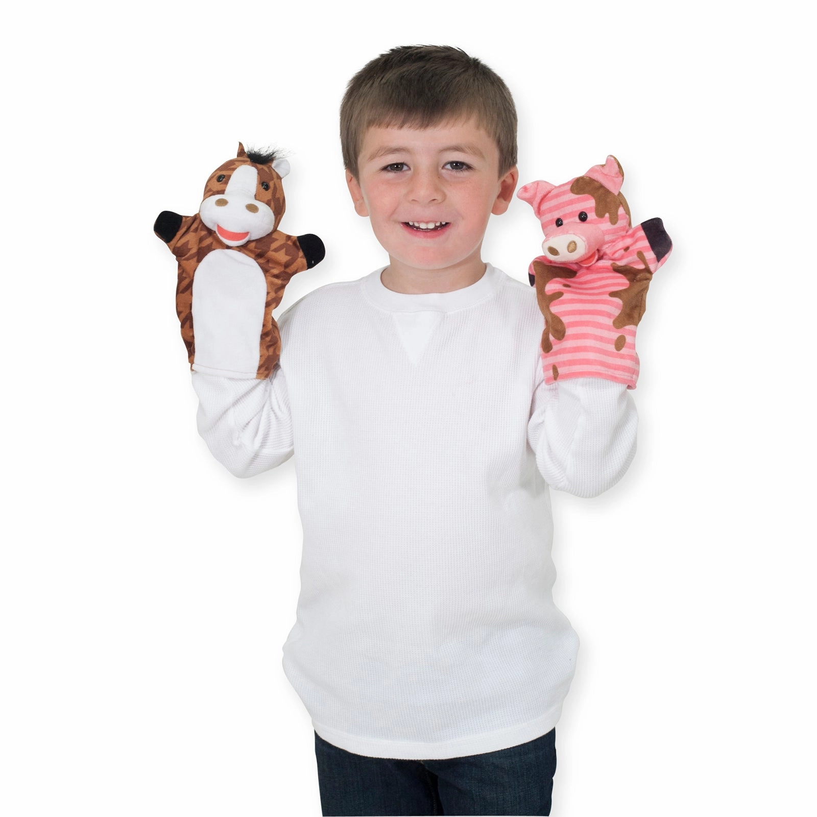 Melissa & Doug Farm Friends Soft Hand Puppets - Set of 4