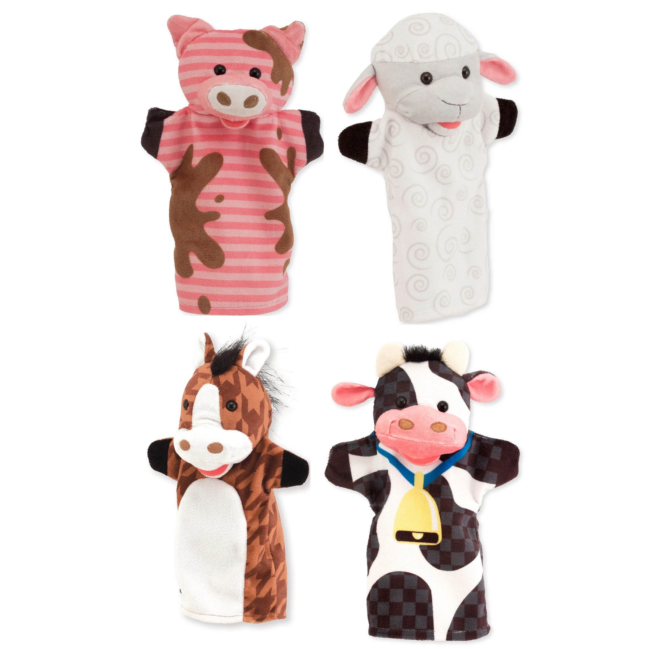 Melissa & Doug Farm Friends Soft Hand Puppets - Set of 4