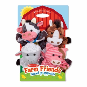 Melissa & Doug Farm Friends Soft Hand Puppets - Set of 4