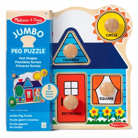Melissa & Doug First Shapes Jumbo Knob Puzzle  Cabin & Cottage Theme