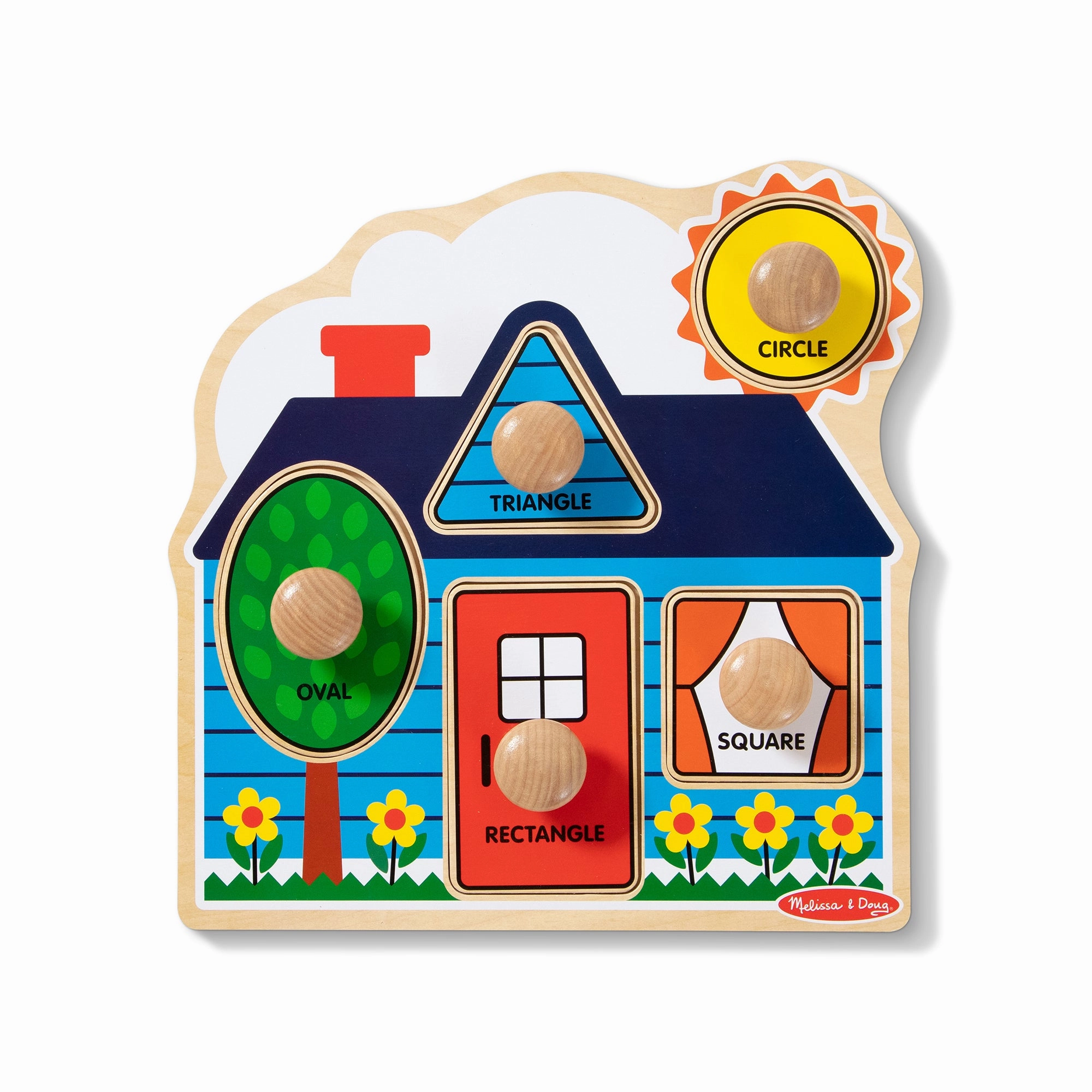 Melissa & Doug First Shapes Jumbo Knob Puzzle  Cabin & Cottage Theme