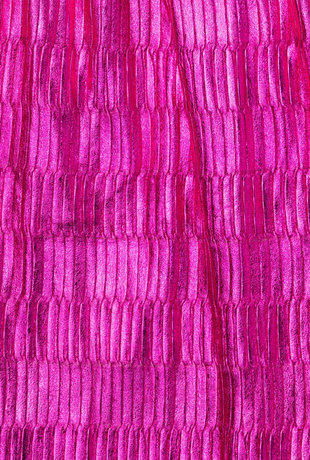 Metallic Pleated Skirt - Hot Pink