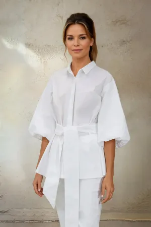 MIA SHIRT IN ITALIAN COTTON WHITE