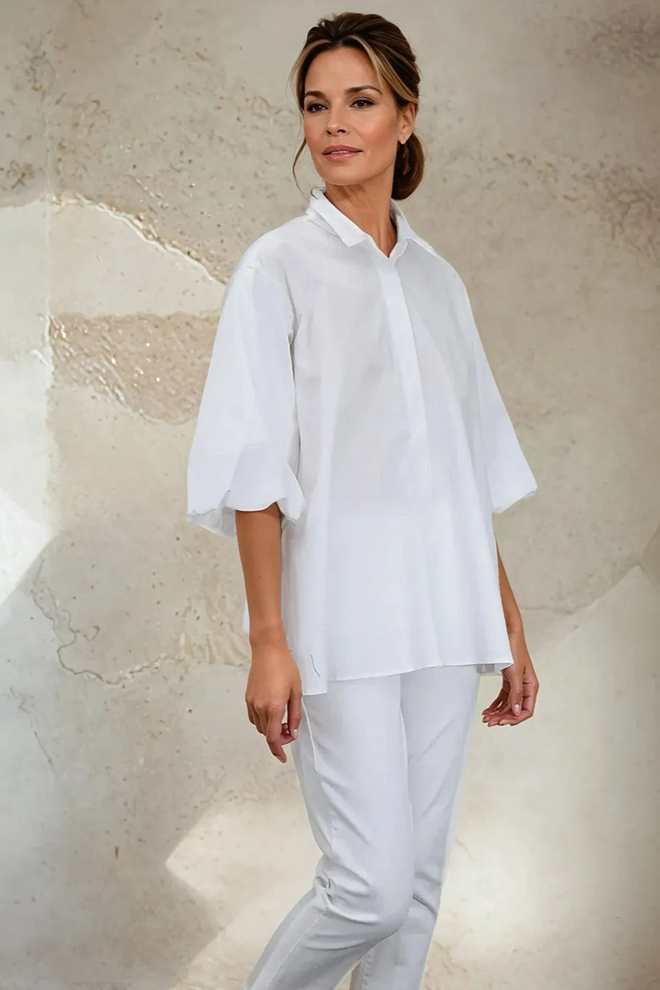 MIA SHIRT IN ITALIAN COTTON WHITE