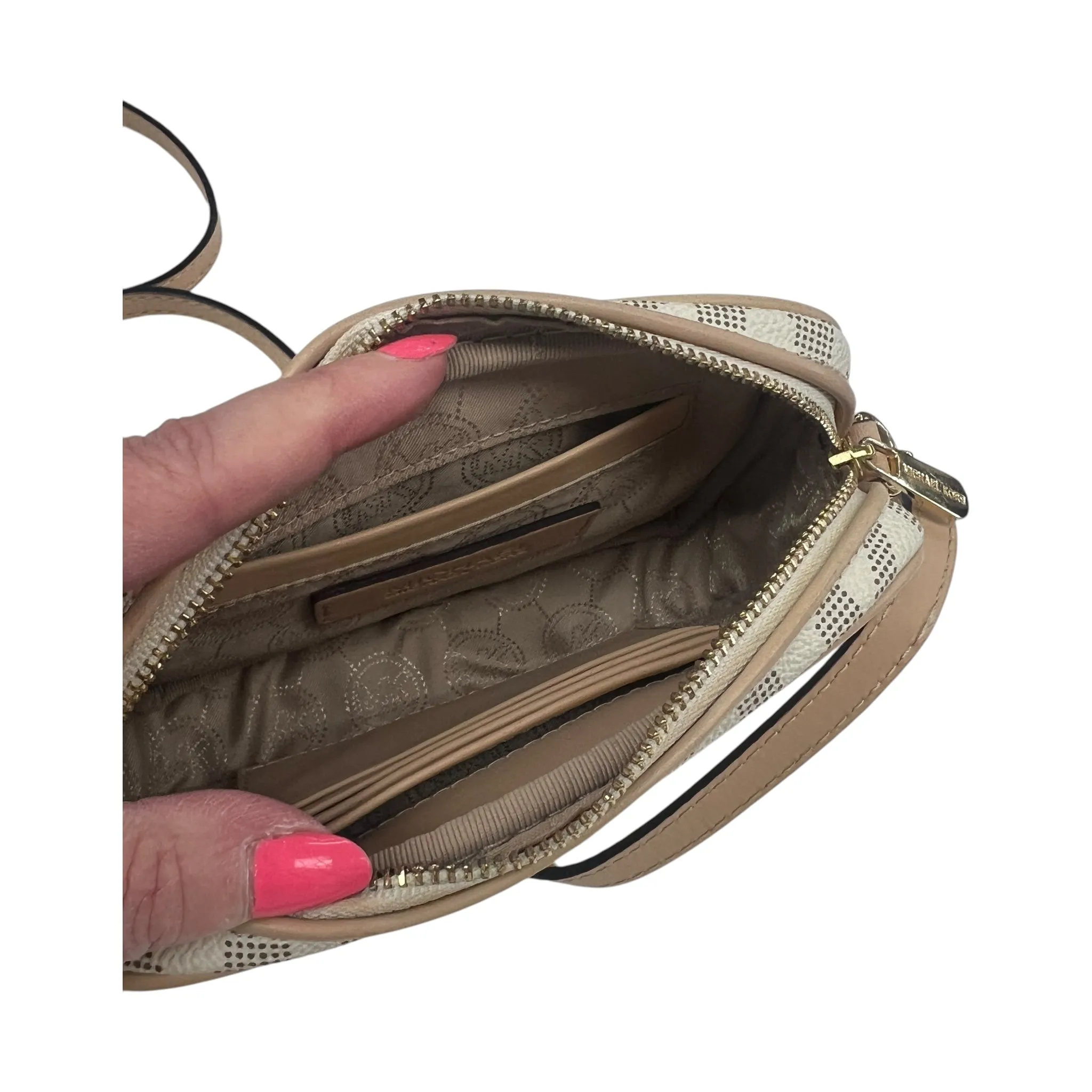 Michael Kors Bags Crossbody Designer By Michael Kors In Cream, Size:Small