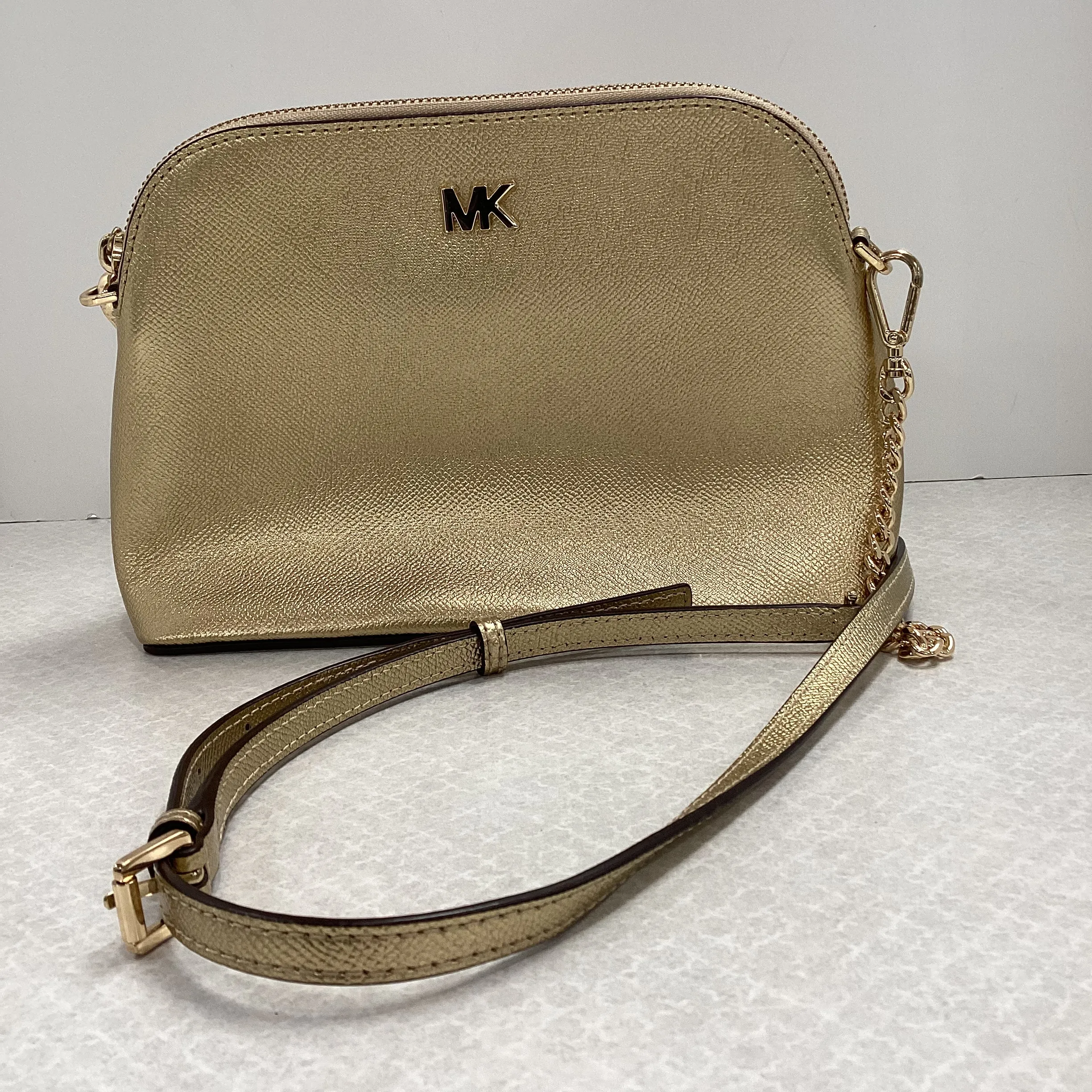 Michael Kors Bags Crossbody Designer By Michael Kors In Gold, Size:Small