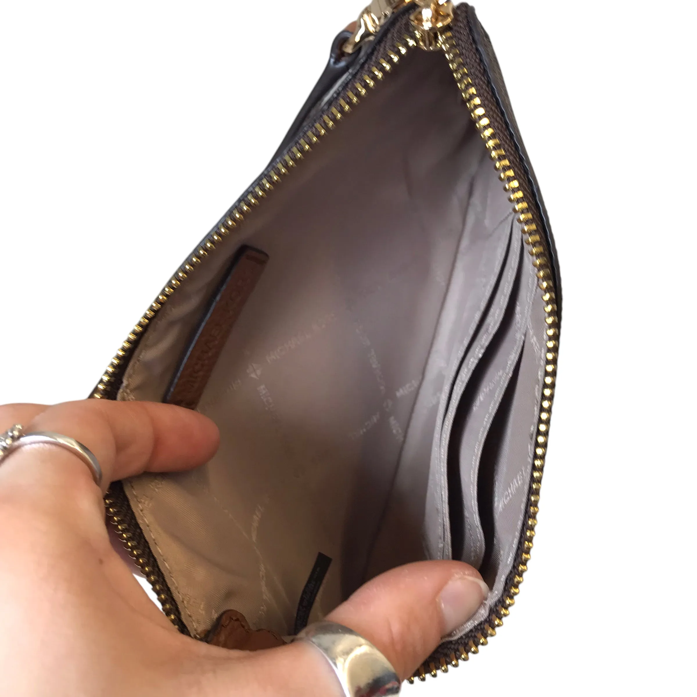 Michael Kors Bags Wristlet Designer By Michael Kors In Brown, Size:Small
