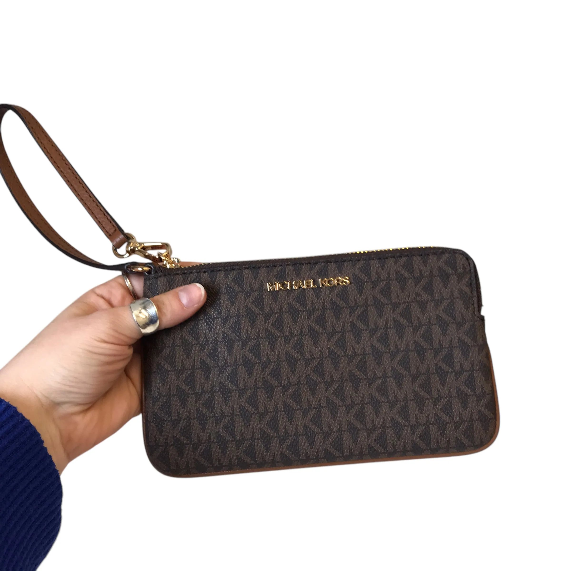 Michael Kors Bags Wristlet Designer By Michael Kors In Brown, Size:Small