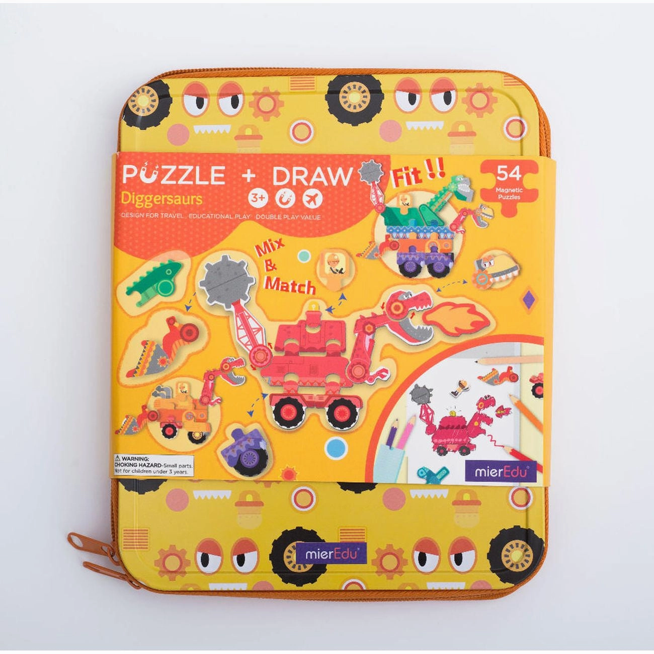 Mieredu Puzzle & Draw Magnetic Kit Diggersaurs