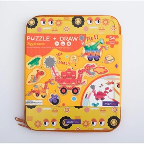 Mieredu Puzzle & Draw Magnetic Kit Diggersaurs