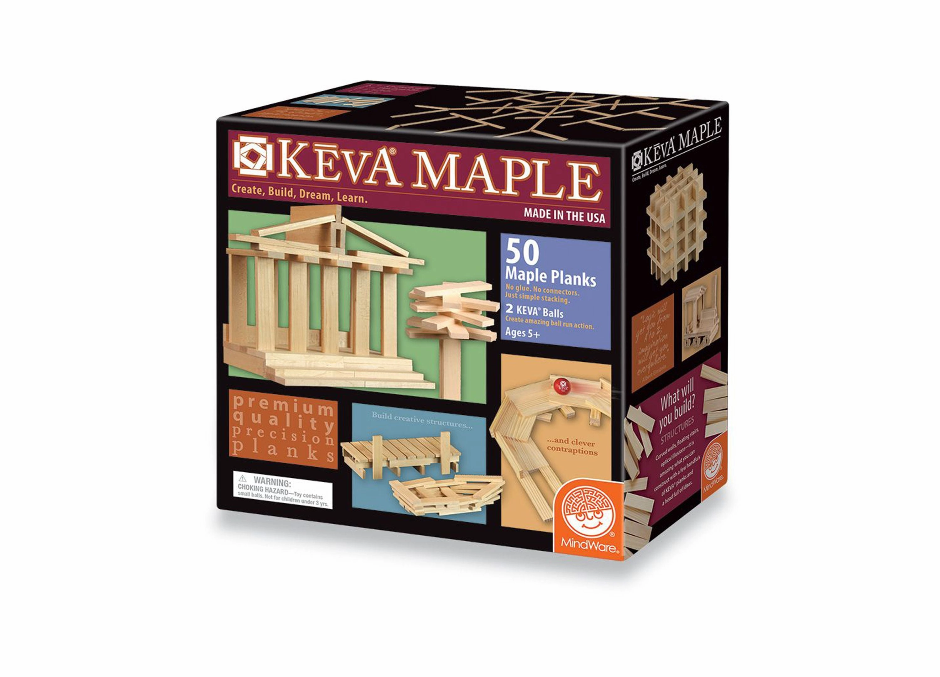 MindWare KEVA Maple 50-Piece Plank Set - Educational Building Toy