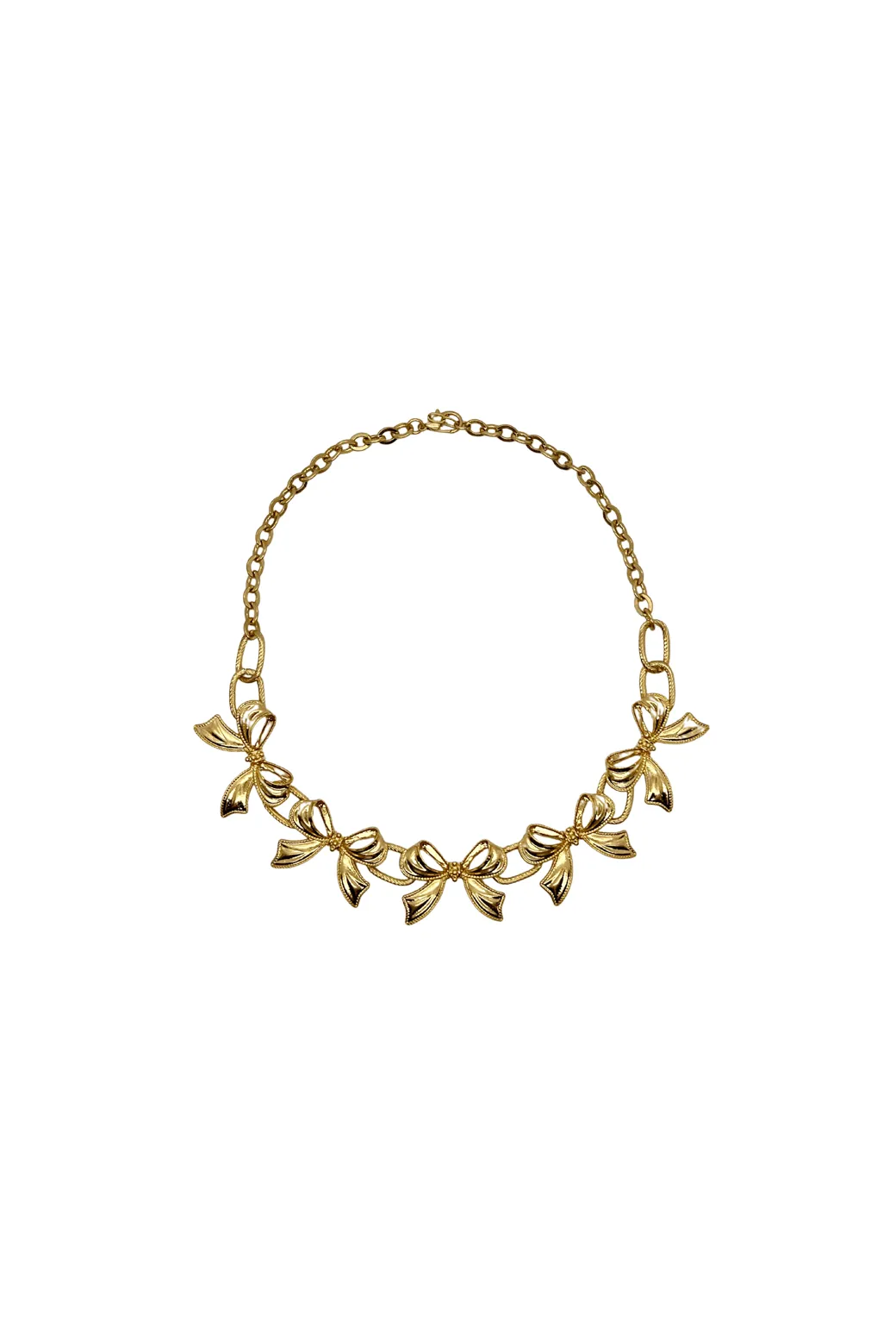 Mini Bows Gold Necklace - Gold