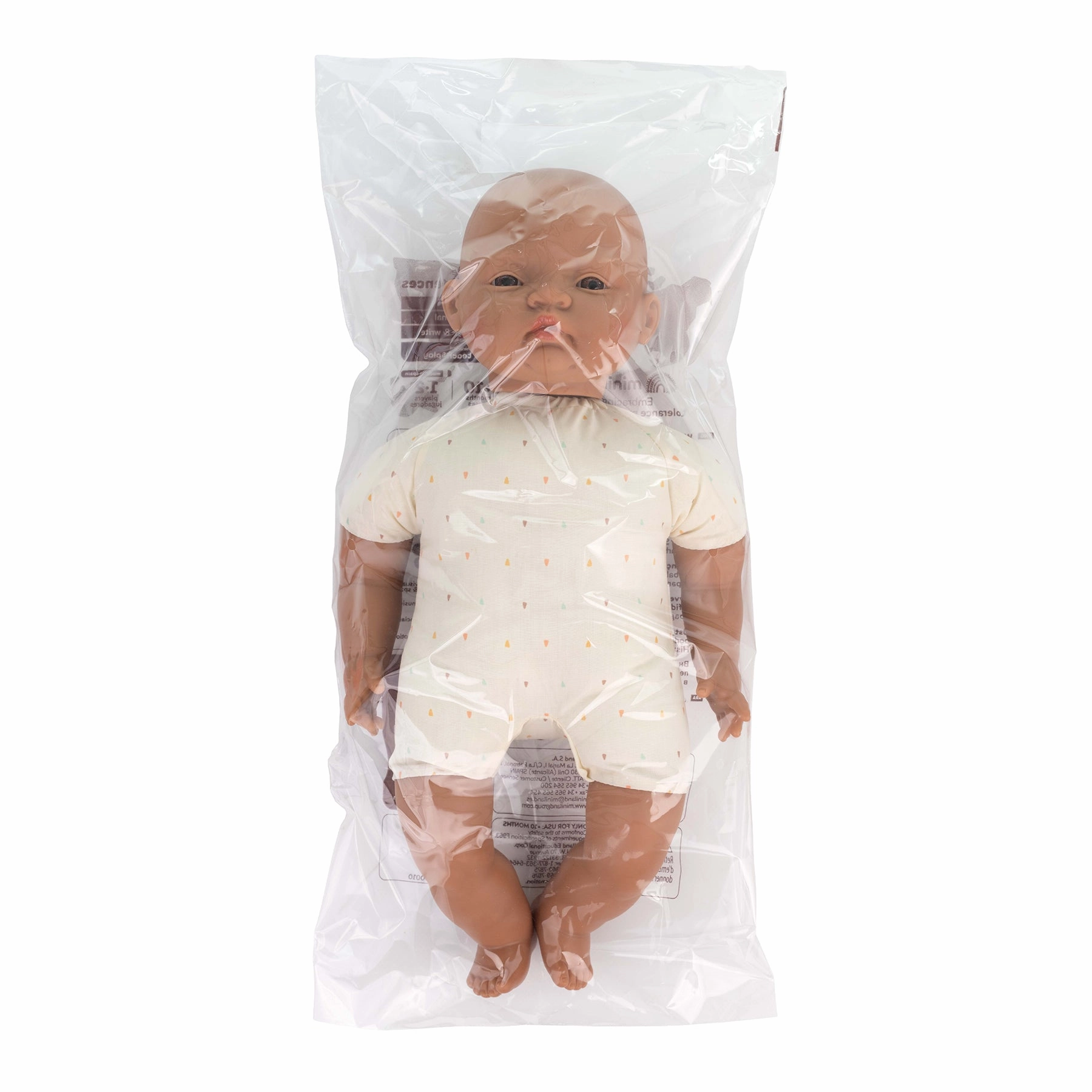 Miniland Soft Body 16-Inch Doll - Machine-Washable Onesie