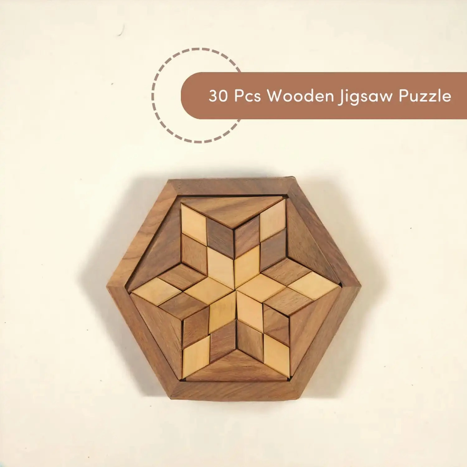 Mittimate 30-Piece Wooden Jigsaw Puzzle  Engaging Brain Teaser Game for Kids (6-10 Years) | Fun & Educational Playtime