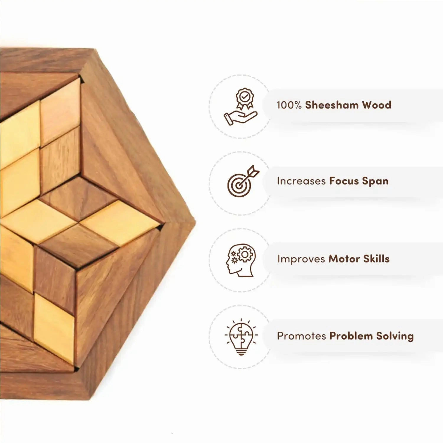 Mittimate 30-Piece Wooden Jigsaw Puzzle  Engaging Brain Teaser Game for Kids (6-10 Years) | Fun & Educational Playtime