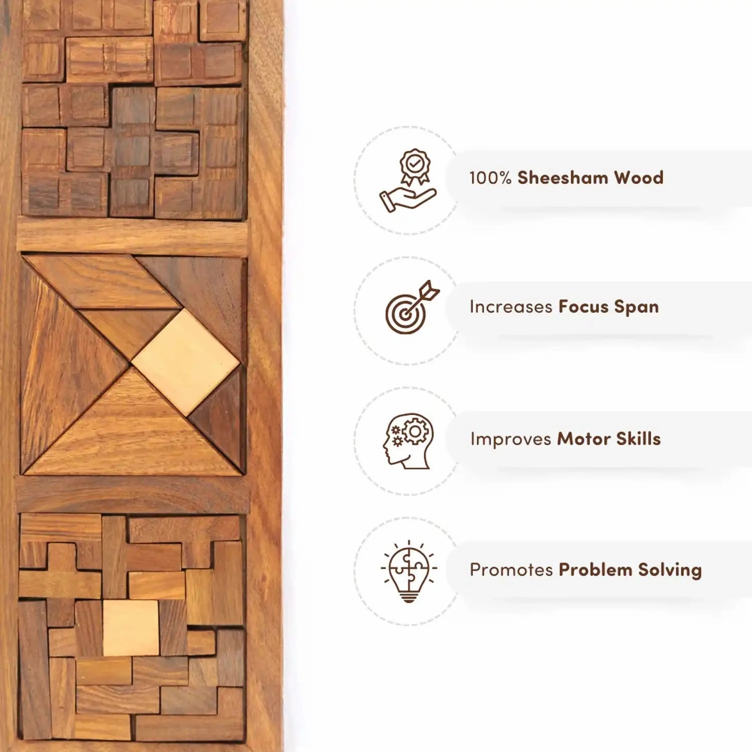 Mittimate 3-in-1 Wooden Puzzle Tray  Brain-Boosting Jigsaw Challenge for Kids (6 ) | Fun & Engaging Activity Set