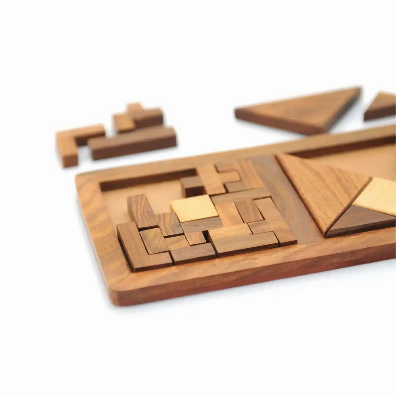 Mittimate 3-in-1 Wooden Puzzle Tray  Brain-Boosting Jigsaw Challenge for Kids (6 ) | Fun & Engaging Activity Set
