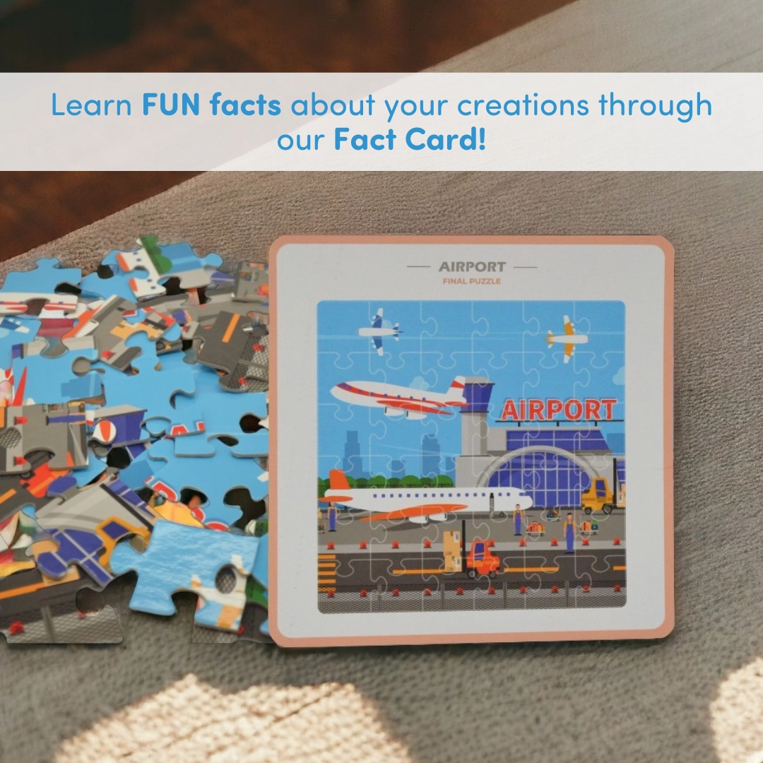 Mittimate Airport Jigsaw Puzzle  36-Piece Cardboard Puzzle for Kids (Ages 4-6) | Fun, Learning & Perfect Birthday Gift