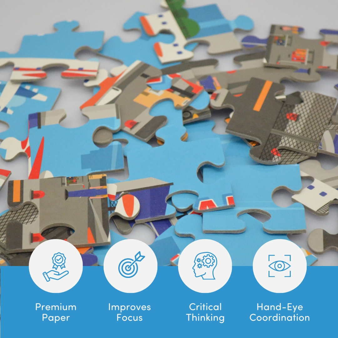 Mittimate Airport Jigsaw Puzzle  36-Piece Cardboard Puzzle for Kids (Ages 4-6) | Fun, Learning & Perfect Birthday Gift