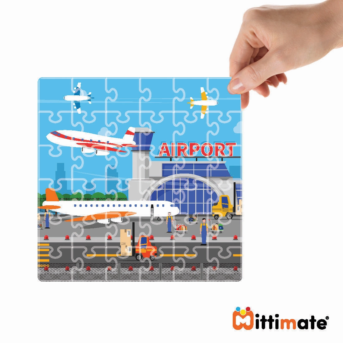 Mittimate Airport Jigsaw Puzzle  36-Piece Cardboard Puzzle for Kids (Ages 4-6) | Fun, Learning & Perfect Birthday Gift