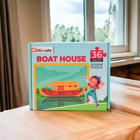 Mittimate Boat House Jigsaw Puzzle  36-Piece Cardboard Puzzle for Kids (Ages 4-6) | Fun, Learning & Perfect Birthday Gift