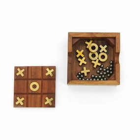 Mittimate Brain Teaser Set  X & O and Solitaire (Brain Vita) Games for Kids (6 ) | Interactive Indoor & Outdoor Fun