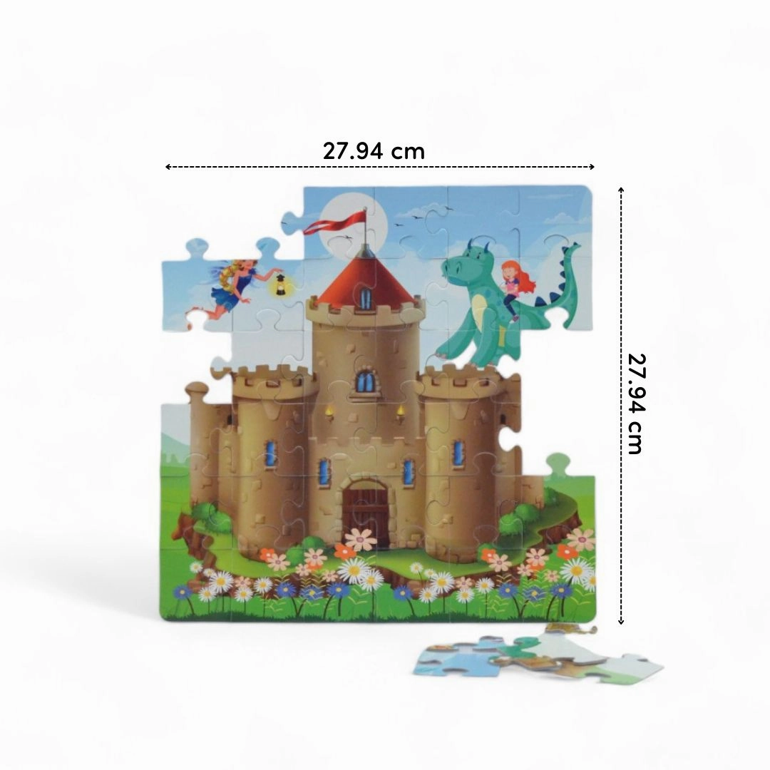 Mittimate Castle Jigsaw Puzzle  36-Piece Cardboard Puzzle for Kids (Ages 4-6) | Fun, Learning & Perfect Birthday Gift