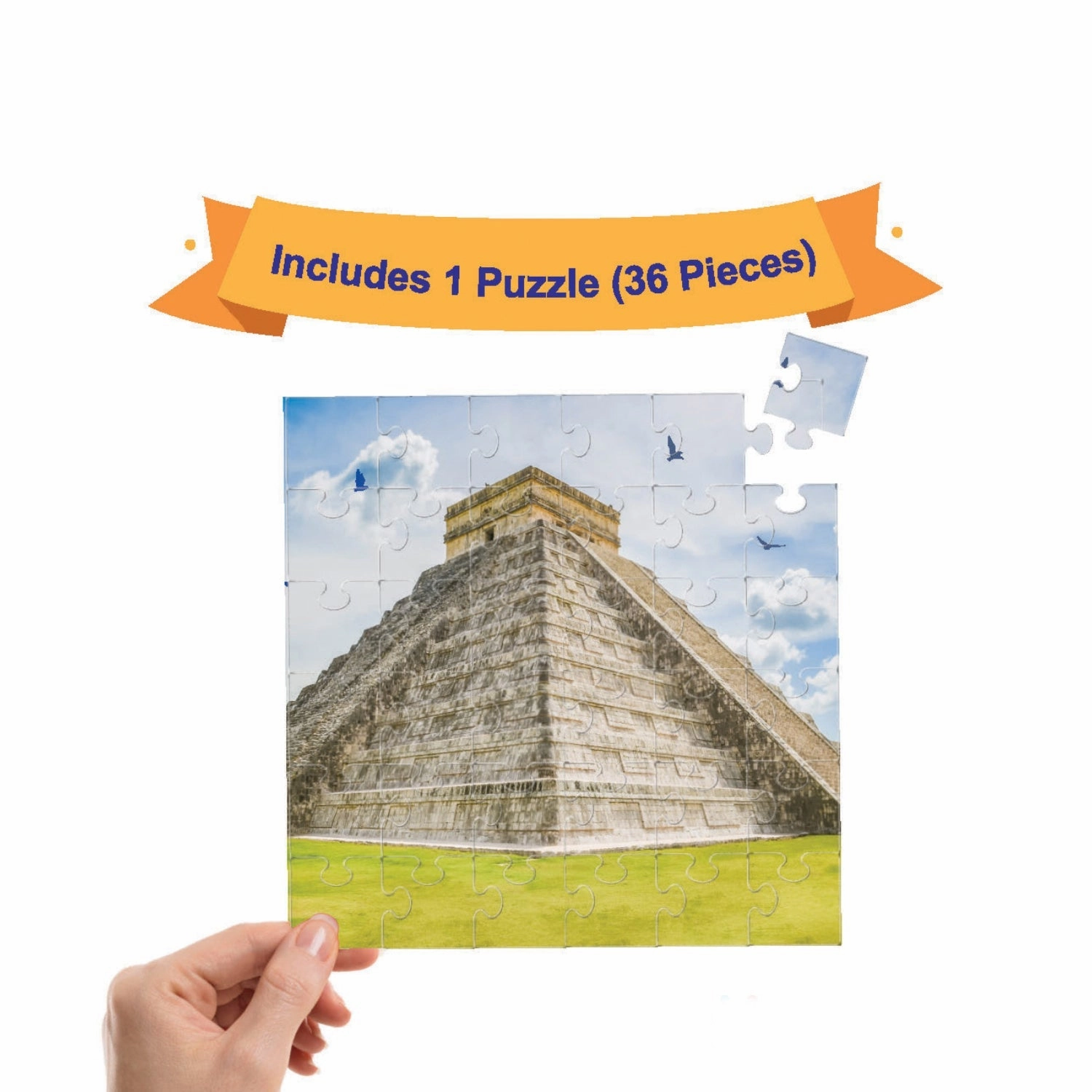 Mittimate Chichen Itza Jigsaw Puzzle  36-Piece Cardboard Puzzle for Kids (Ages 4-6) | Fun, Learning & Perfect Birthday Gift
