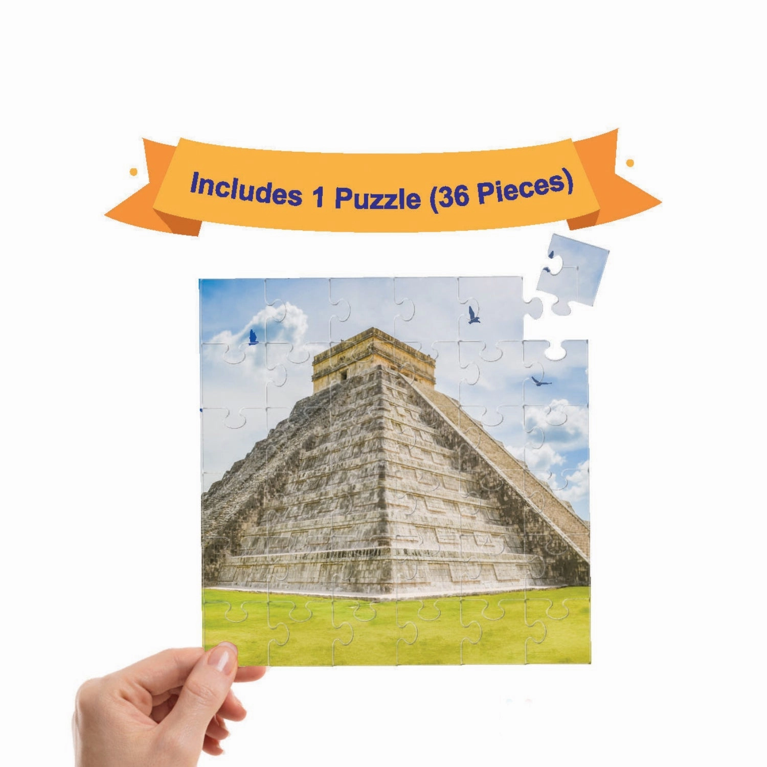 Mittimate Chichen Itza Jigsaw Puzzle  36-Piece Cardboard Puzzle for Kids (Ages 4-6) | Fun, Learning & Perfect Birthday Gift