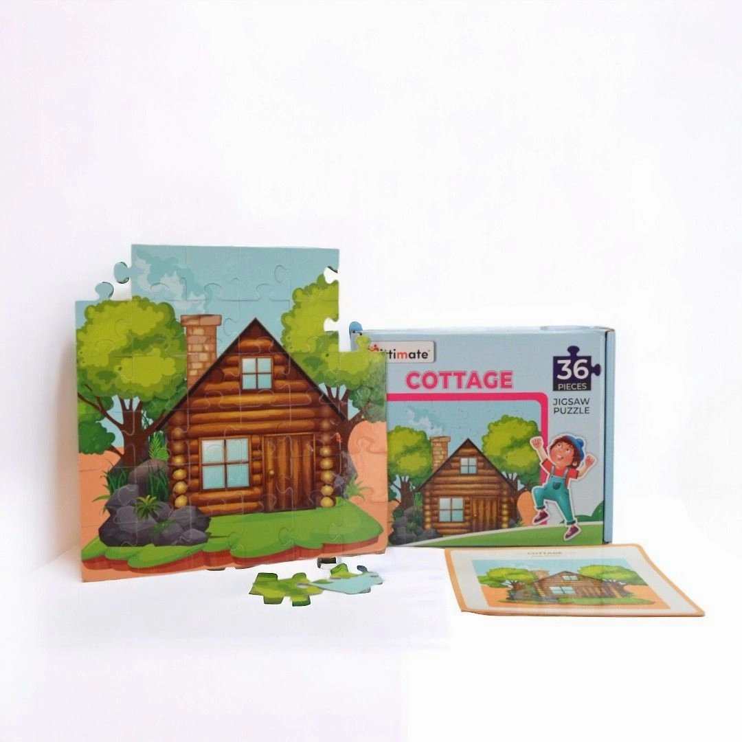 Mittimate Cottage House Jigsaw Puzzle  36-Piece Cardboard Puzzle for Kids (Ages 4-6) | Fun, Learning & Perfect Birthday Gift