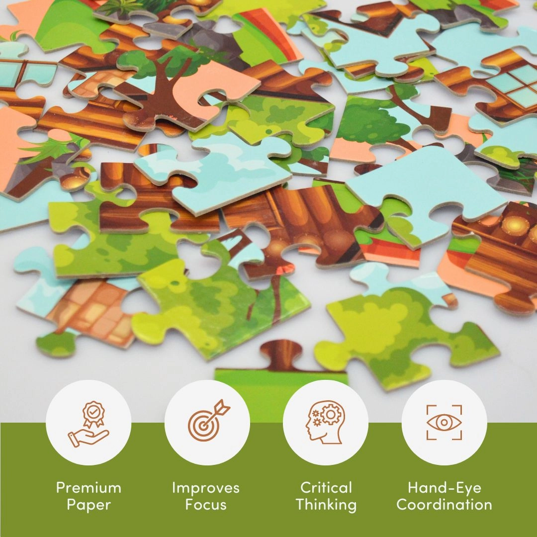 Mittimate Cottage House Jigsaw Puzzle  36-Piece Cardboard Puzzle for Kids (Ages 4-6) | Fun, Learning & Perfect Birthday Gift