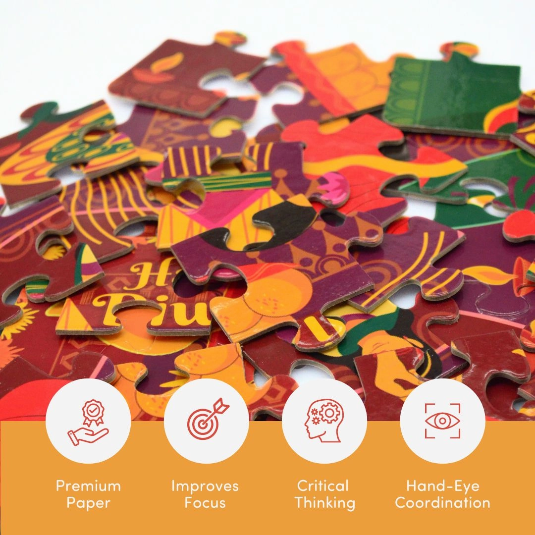 Mittimate Diwali Theme Jigsaw Puzzle  36-Piece Cardboard Puzzle for Kids (Ages 4-6) | Fun, Learning & Perfect Birthday Gift