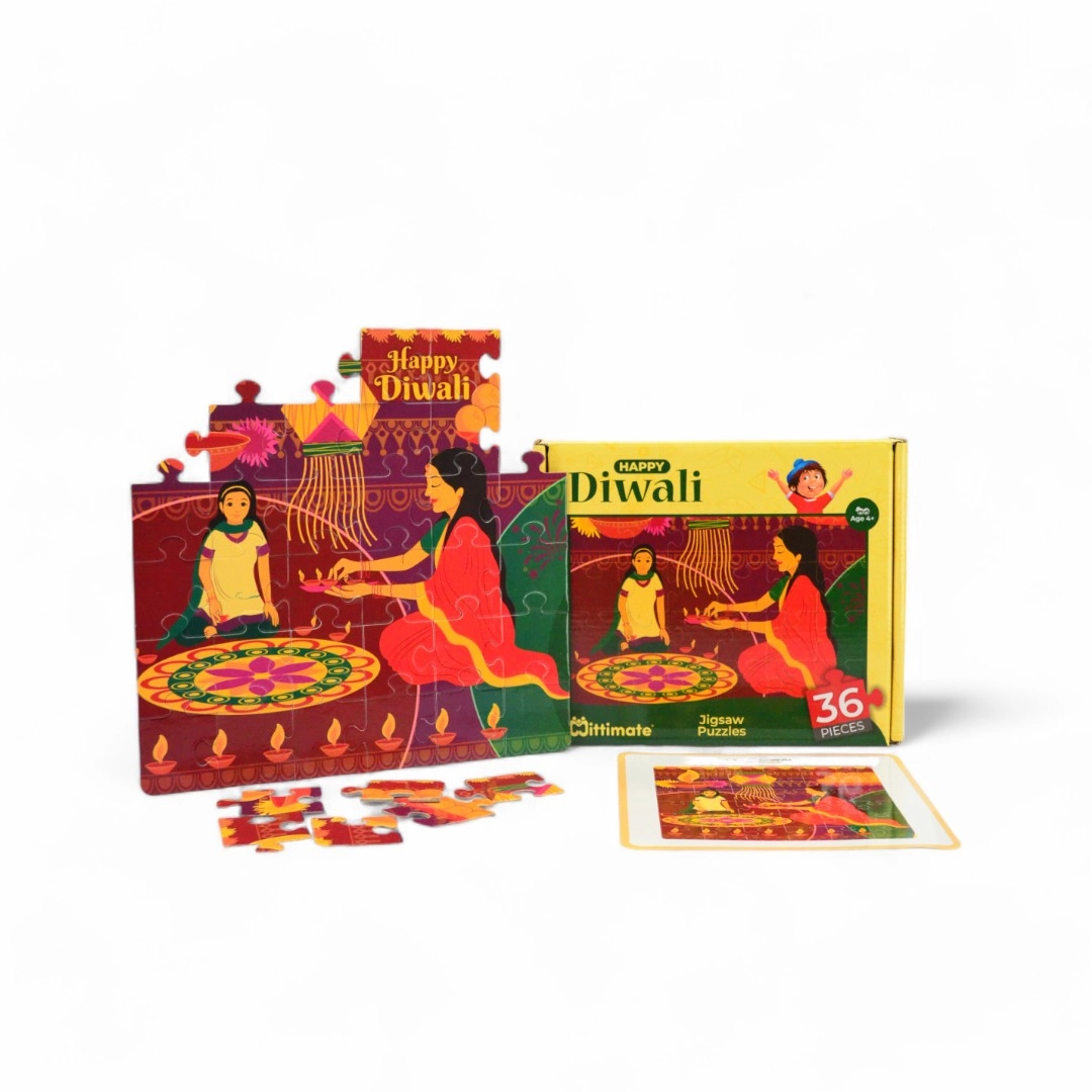 Mittimate Diwali Theme Jigsaw Puzzle  36-Piece Cardboard Puzzle for Kids (Ages 4-6) | Fun, Learning & Perfect Birthday Gift