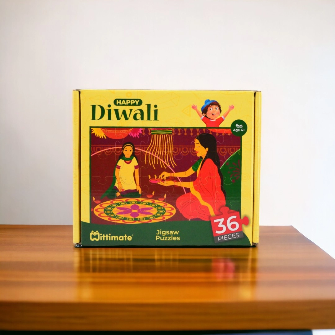 Mittimate Diwali Theme Jigsaw Puzzle  36-Piece Cardboard Puzzle for Kids (Ages 4-6) | Fun, Learning & Perfect Birthday Gift