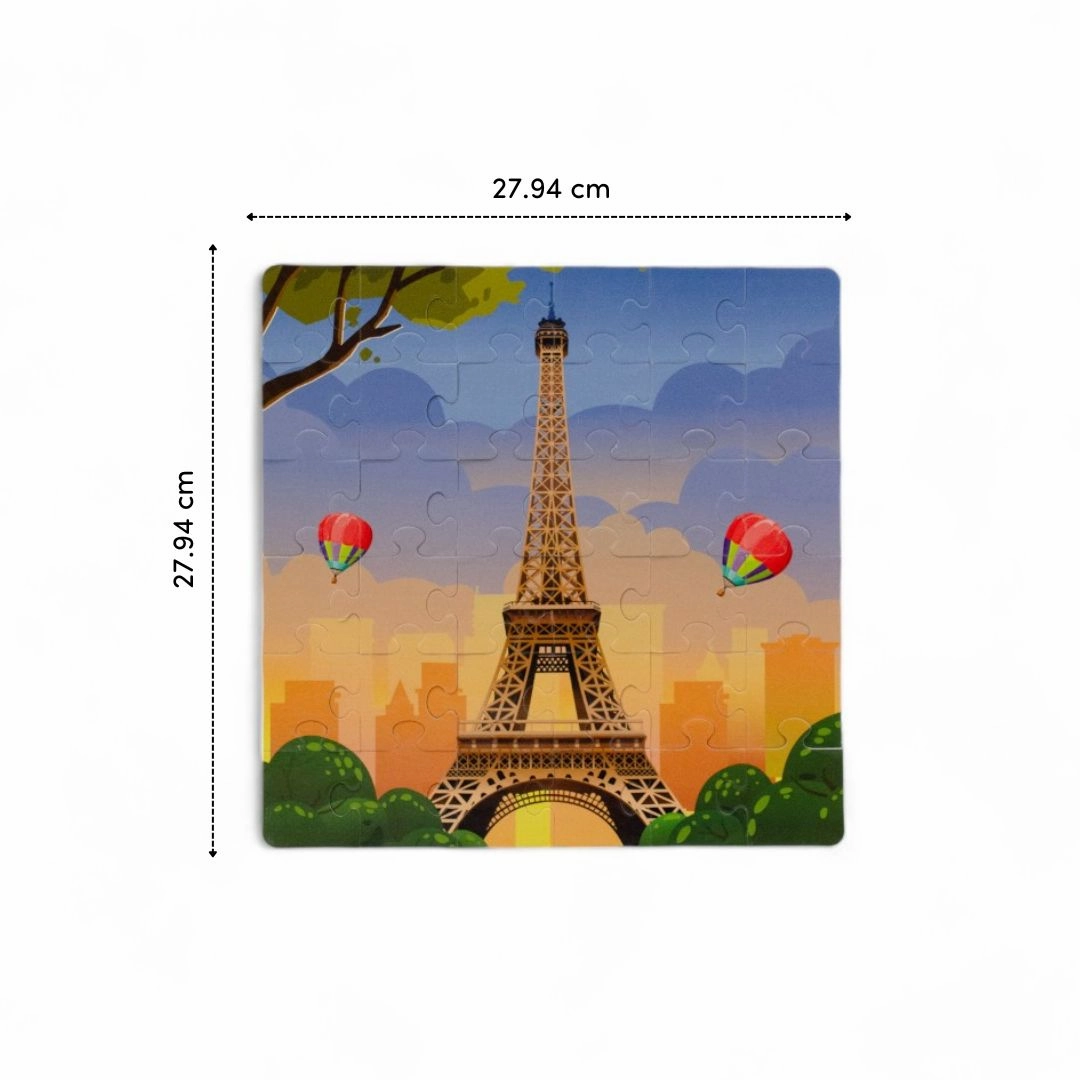 Mittimate Eiffel Tower Jigsaw Puzzle  36-Piece Cardboard Puzzle for Kids (Ages 4-6) | Fun, Learning & Perfect Birthday Gift