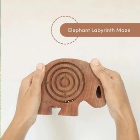 Mittimate Elephant Maze & Labyrinth Puzzle  Bhool Bhulaiyaa Board Game for Kids | Fun Indoor Brain Teaser & Activity Toy