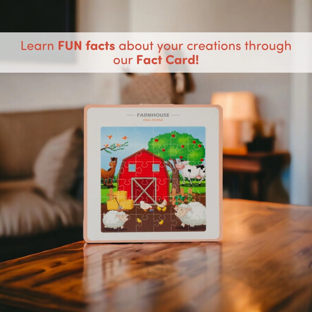 Mittimate Farm House Jigsaw Puzzle  36-Piece Cardboard Puzzle for Kids (Ages 4-6) | Fun, Learning & Perfect Birthday Gift