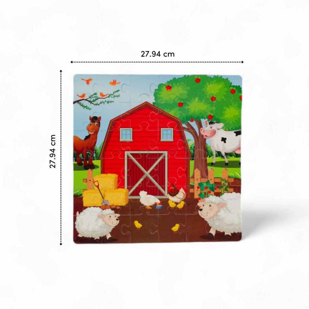 Mittimate Farm House Jigsaw Puzzle  36-Piece Cardboard Puzzle for Kids (Ages 4-6) | Fun, Learning & Perfect Birthday Gift
