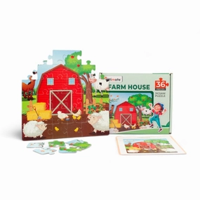 Mittimate Farm House Jigsaw Puzzle  36-Piece Cardboard Puzzle for Kids (Ages 4-6) | Fun, Learning & Perfect Birthday Gift