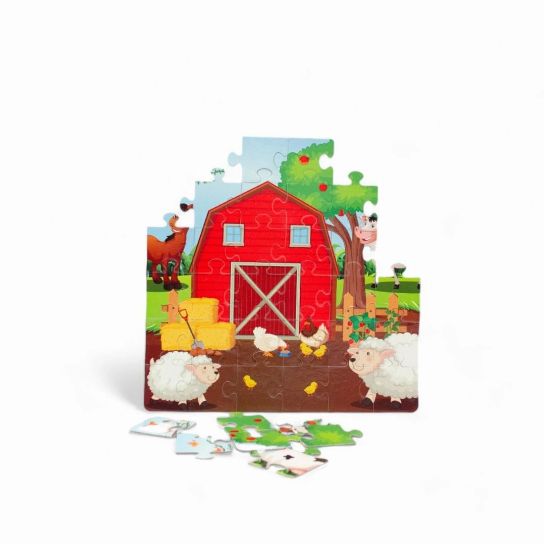 Mittimate Farm House Jigsaw Puzzle  36-Piece Cardboard Puzzle for Kids (Ages 4-6) | Fun, Learning & Perfect Birthday Gift