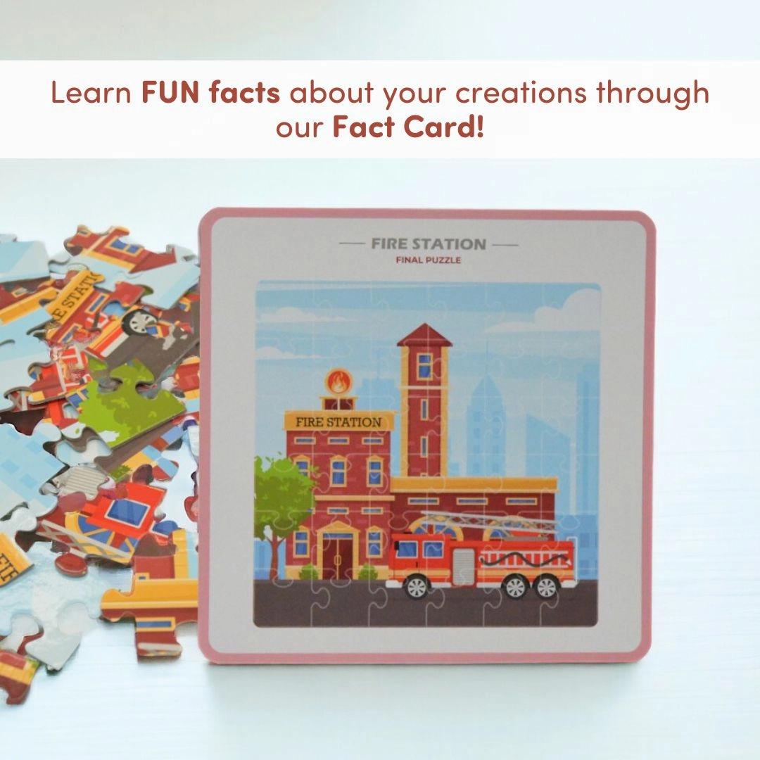 Mittimate Fire Station Jigsaw Puzzle  36-Piece Cardboard Puzzle for Kids (Ages 4-6) | Fun, Learning & Perfect Birthday Gift