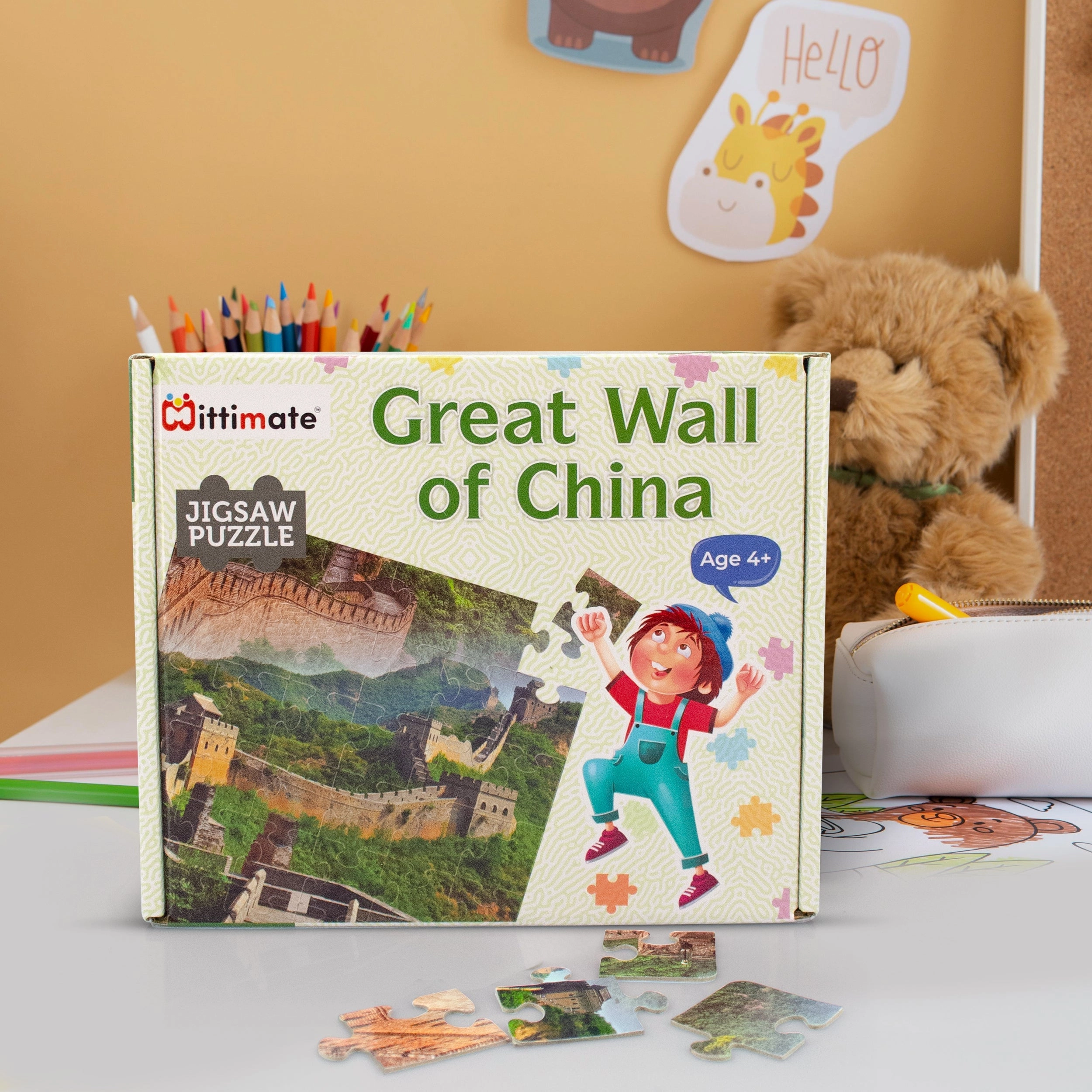 Mittimate Great Wall of China Jigsaw Puzzle  36-Piece Cardboard Puzzle for Kids (Ages 4-6) | Fun, Learning & Perfect Birthday Gift