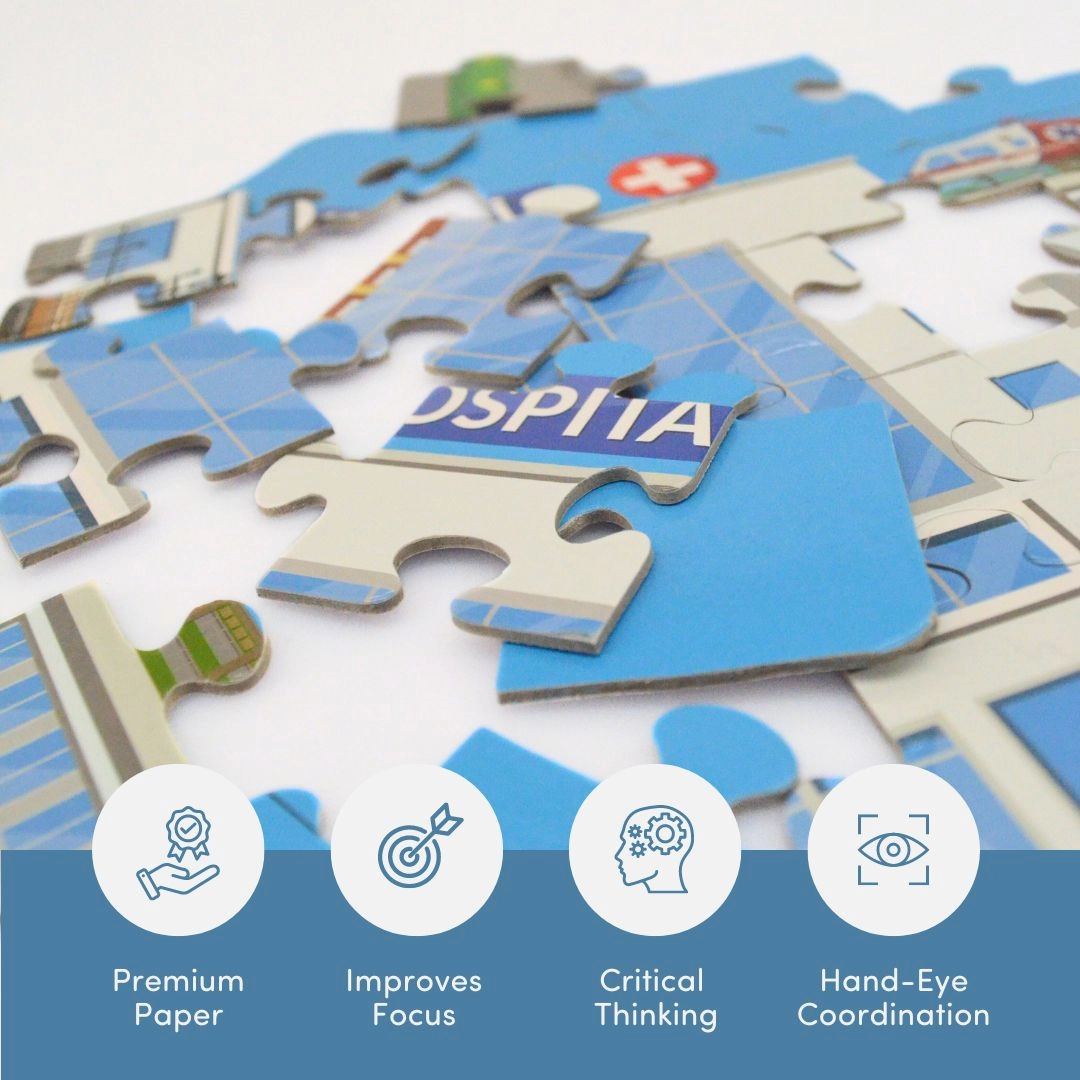 Mittimate Hospital Jigsaw Puzzle  36-Piece Cardboard Puzzle for Kids (Ages 4-6) | Fun, Learning & Perfect Birthday Gift