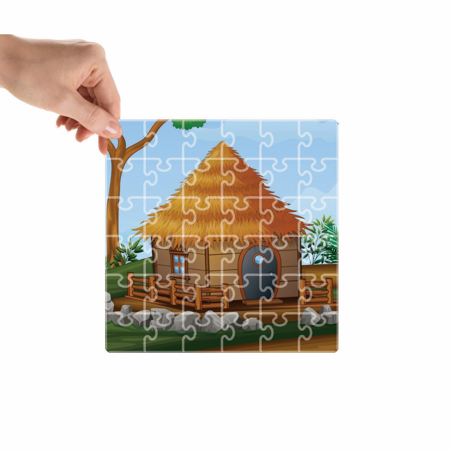 Mittimate Hut Jigsaw Puzzle  36-Piece Cardboard Puzzle for Kids (Ages 4-6) | Fun, Learning & Perfect Birthday Gift