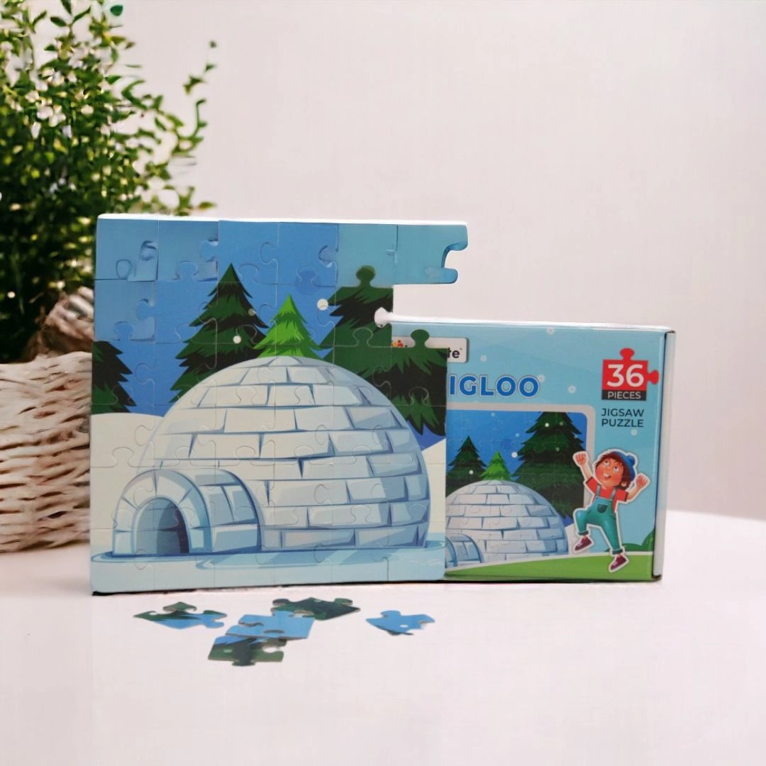 Mittimate Igloo Jigsaw Puzzle  36-Piece Cardboard Puzzle for Kids (Ages 4-6) | Fun, Learning & Perfect Birthday Gift